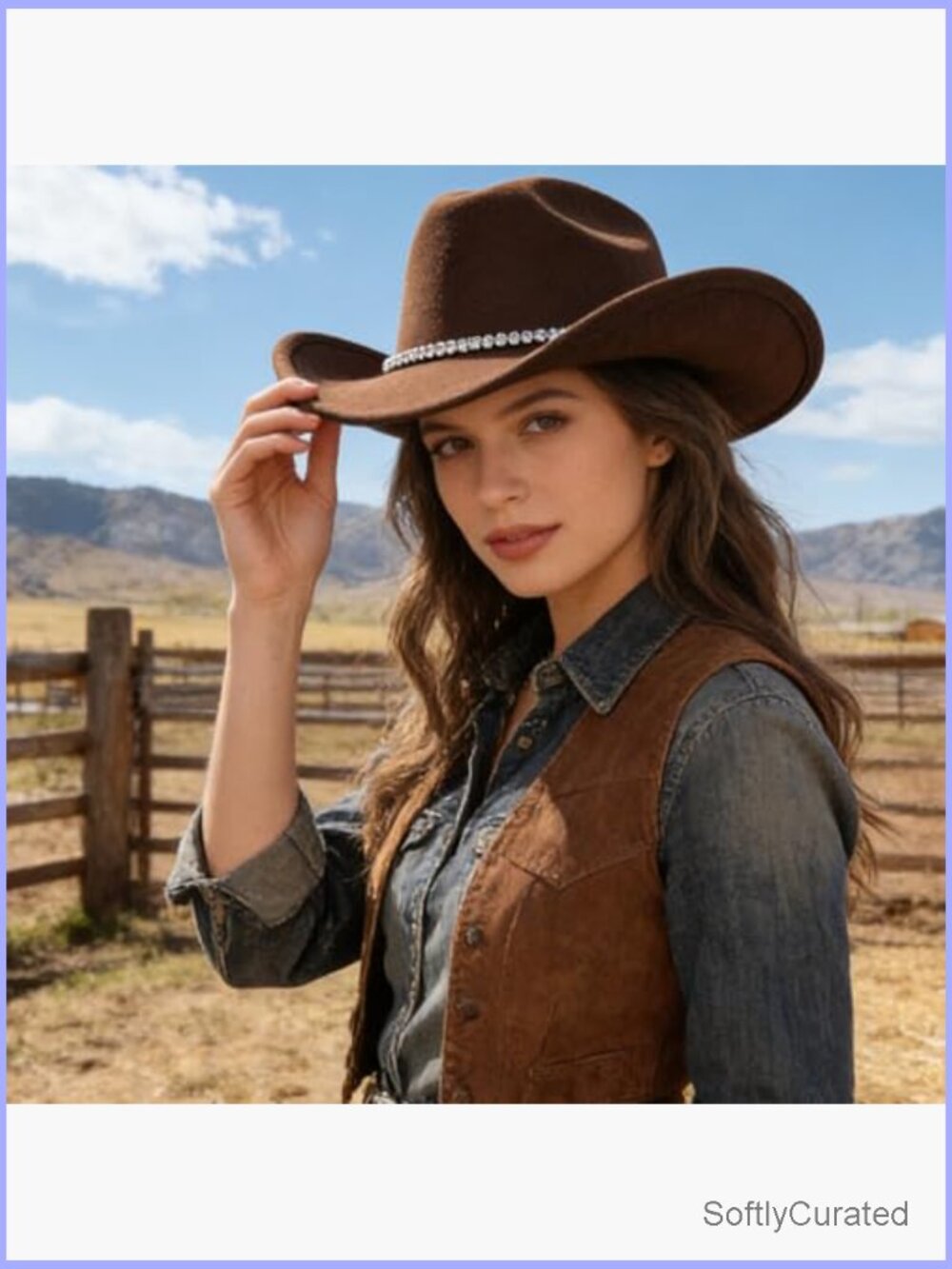 Sparkly Rhinestone Western Cowgirl Hat Sparkle Bling Felt Rodeo Hat Medium Large - Picture 5 of 7